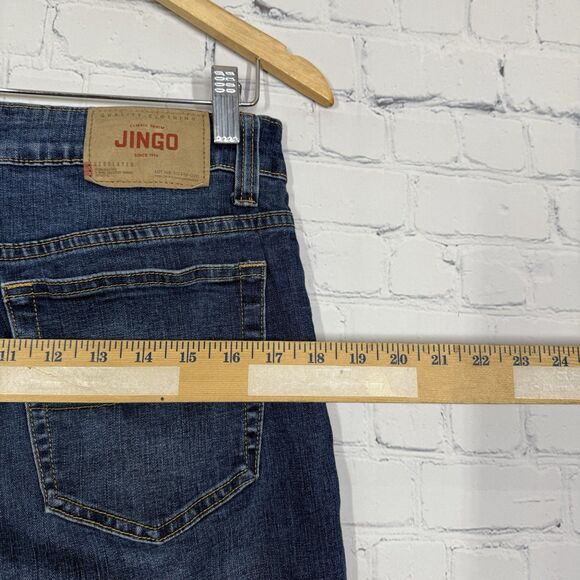 Jingo Jeans 32x31 Mens Blue Denim Straight Leg Relaxed Fit Dark Wash Casual - Picture 11 of 12
